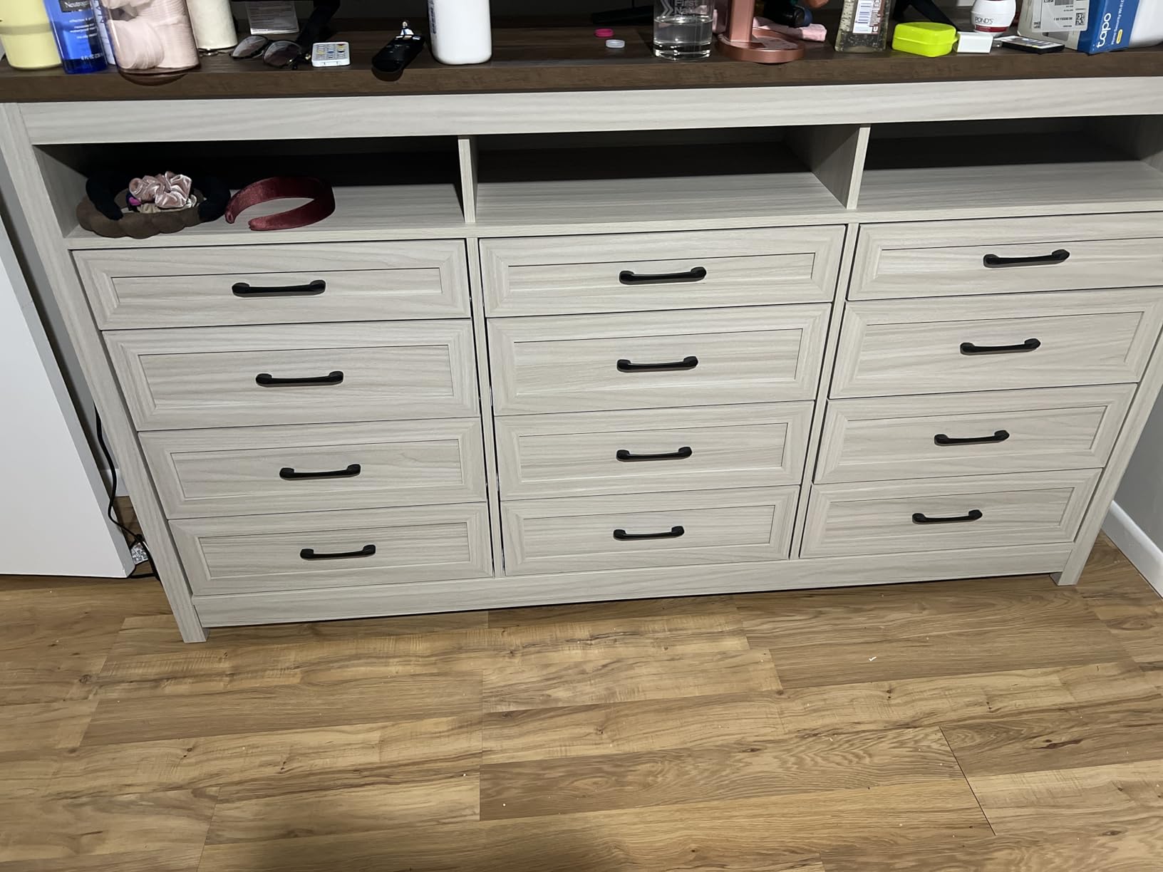 Hlivelood Farmhouse 12 Drawer Dresser with LED Lights, 71