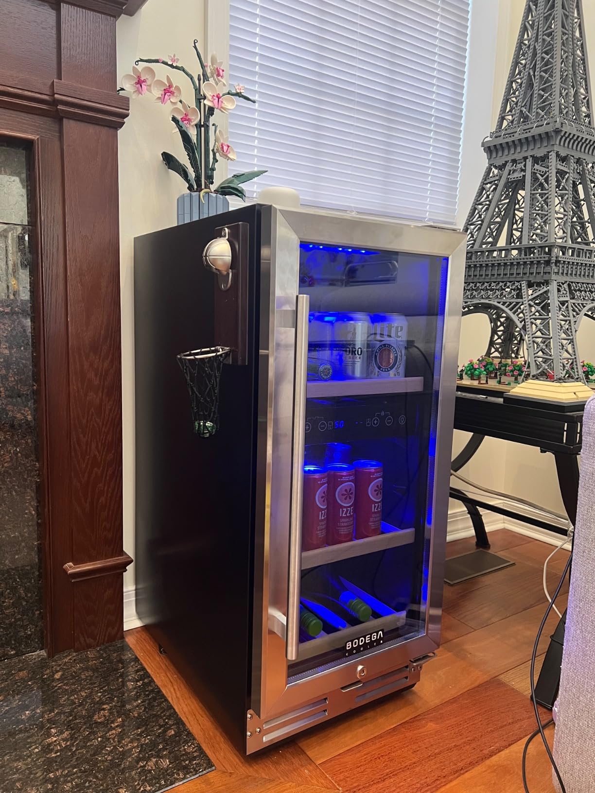 BODEGA 15 Inch Wine Fridge, 30 Bottle Dual Zone Wine Cooler, 41-72℉ Compressor Wine Refrigerator with Tempered Glass Door, Built-in or Freestanding Wine Cooler for Home Kitchen Bar (3.2 cu.ft). customer photo 1