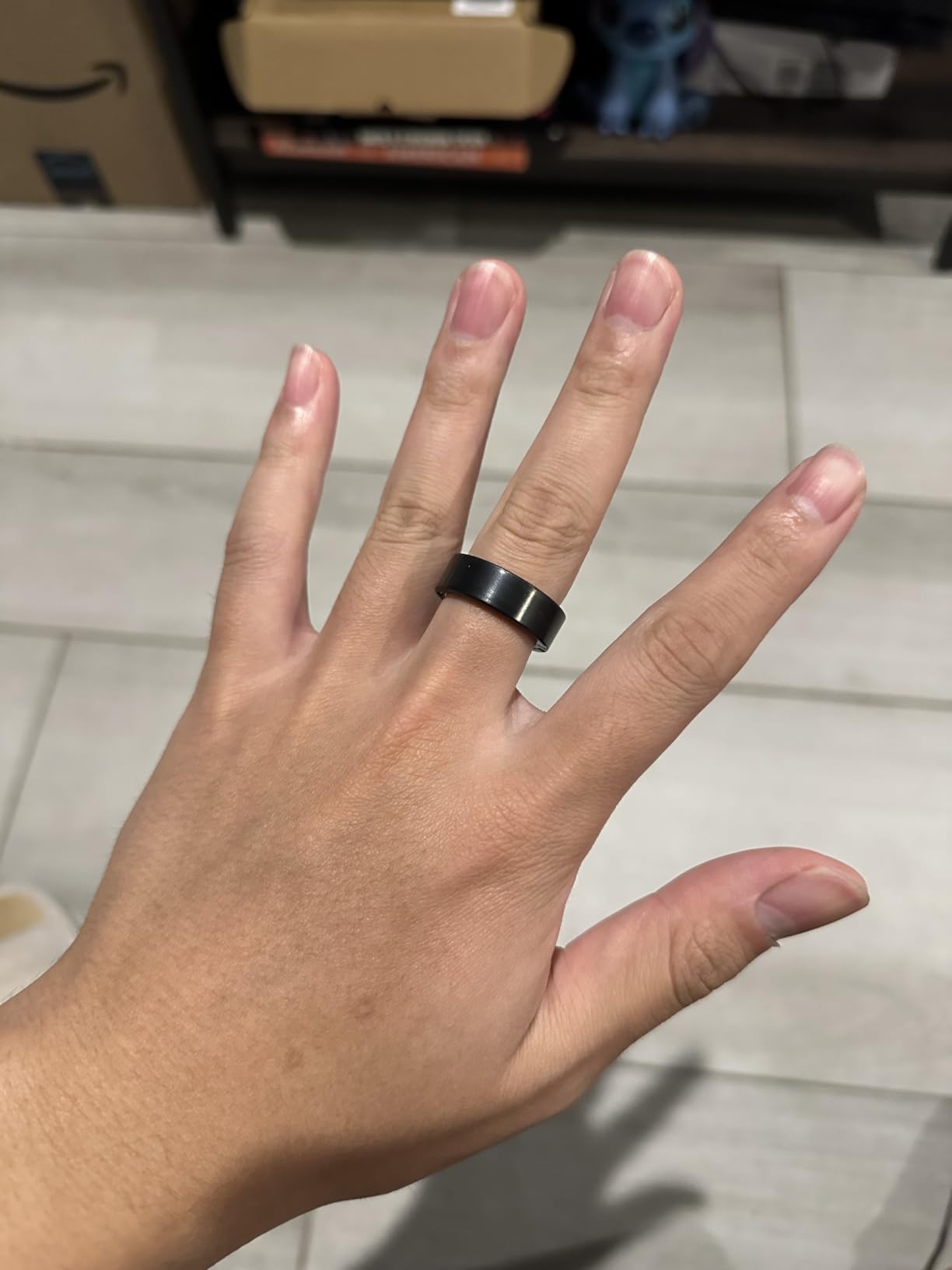 POBOVi Gen 2 Titanium Smart Ring for Women & Men, Sleep & Heart Rate Tracker, No Subscription, Size Before You Buy (Polished Black, 9) customer photo 1