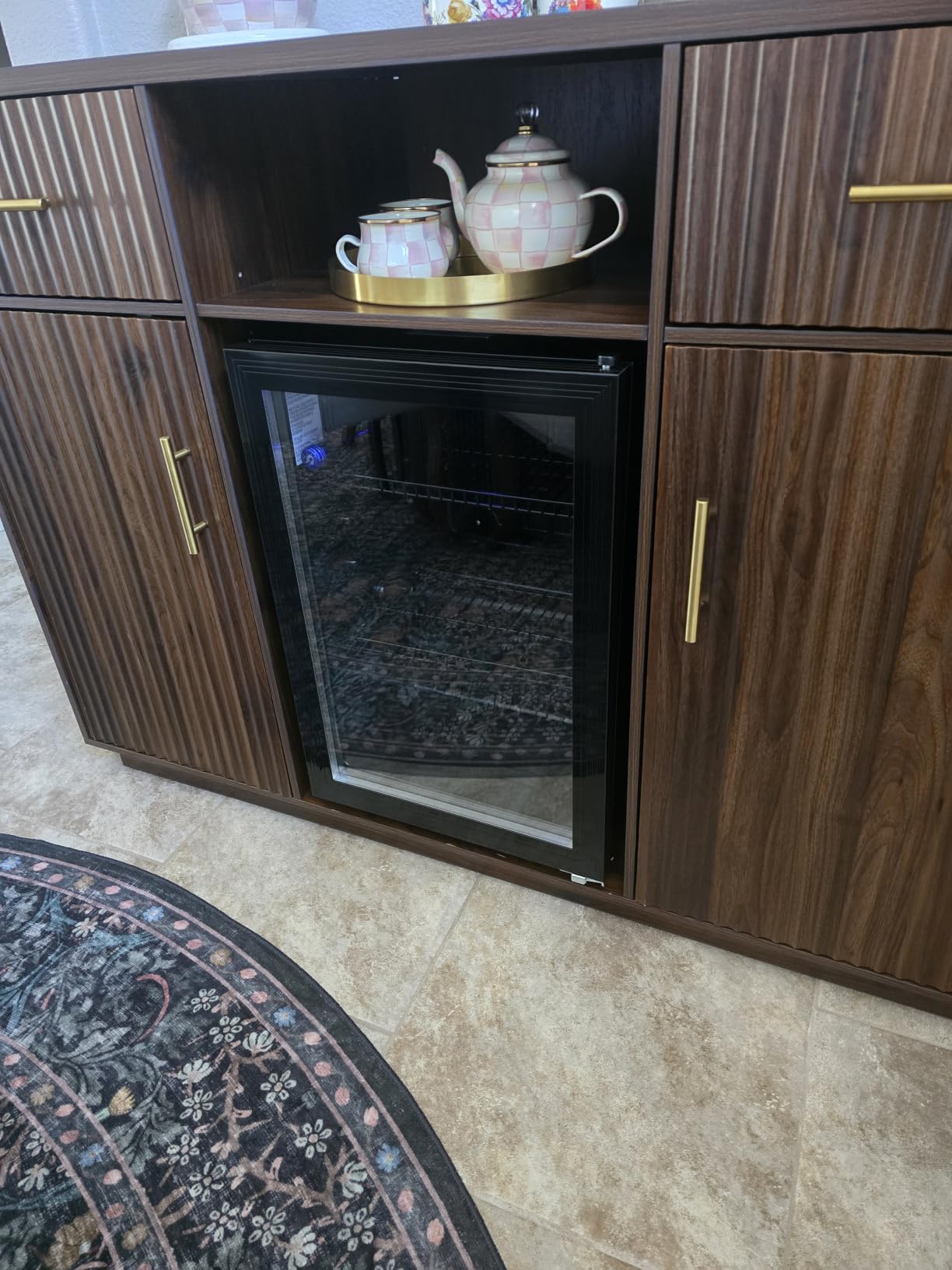 18L Beverage Refrigerator Cooler, 24-Can Mini Fridge with Glass Door customer photo 2