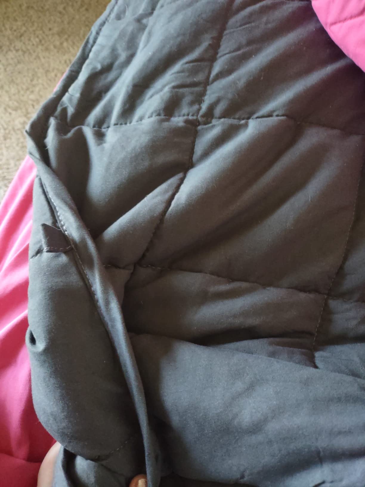 Smart Queen Weighted Blanket 10lbs (48”x72”,Grey) Twin Size Soft Cooling Heavy Blanket for Sleeping, Breathable All Season Comfort with Premium Glass Beads,Machine Washable customer photo 1