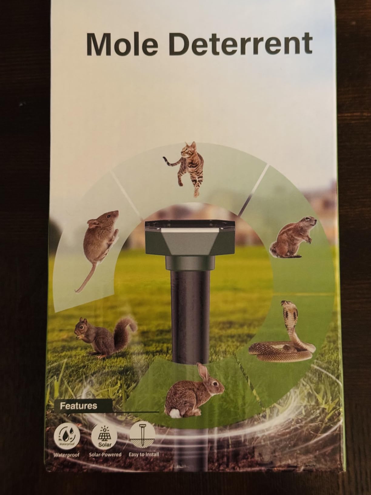 Snake & Mole & Rabbit & Skunk Repellent Solar Powered, Upgraded Ultrasonic Deterrent, IP65 Waterproof, Gopher Groundhog Chipmunk Raccoon and Vole Repellent & Deterrent for Lawn & Garden, 10 Pack customer photo 2