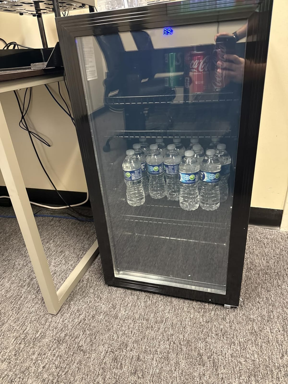 3.1 Cuft Beverage Fridge, 128 Can Mini Fridge, Glass Door, 35–65°F, Black customer photo 2