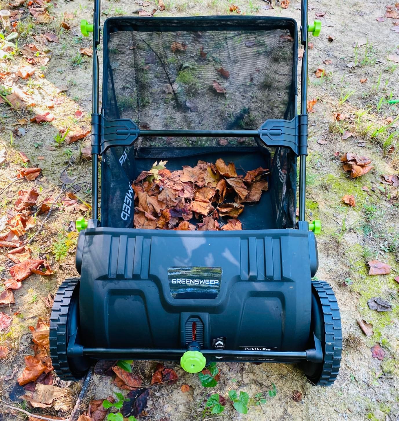GreenSweep Pickup Pro V26 Black Edition with AntiLock Drive – Manual Push Lawn Sweeper for Leaves, Grass Clippings & Garden Debris – Large Capacity Collection Hopper customer photo 2