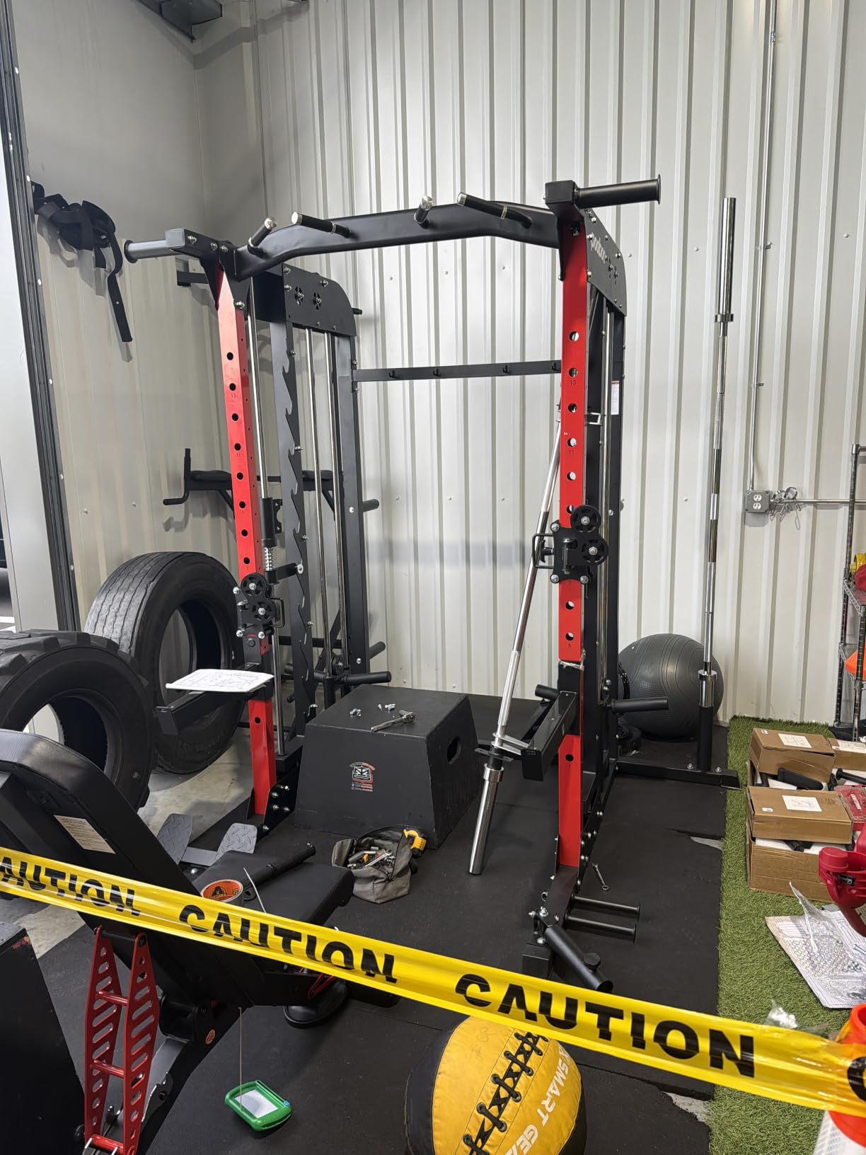 pooboo Power Cage Smith Machine with 2000LB Squat Rack Cable System customer photo 1