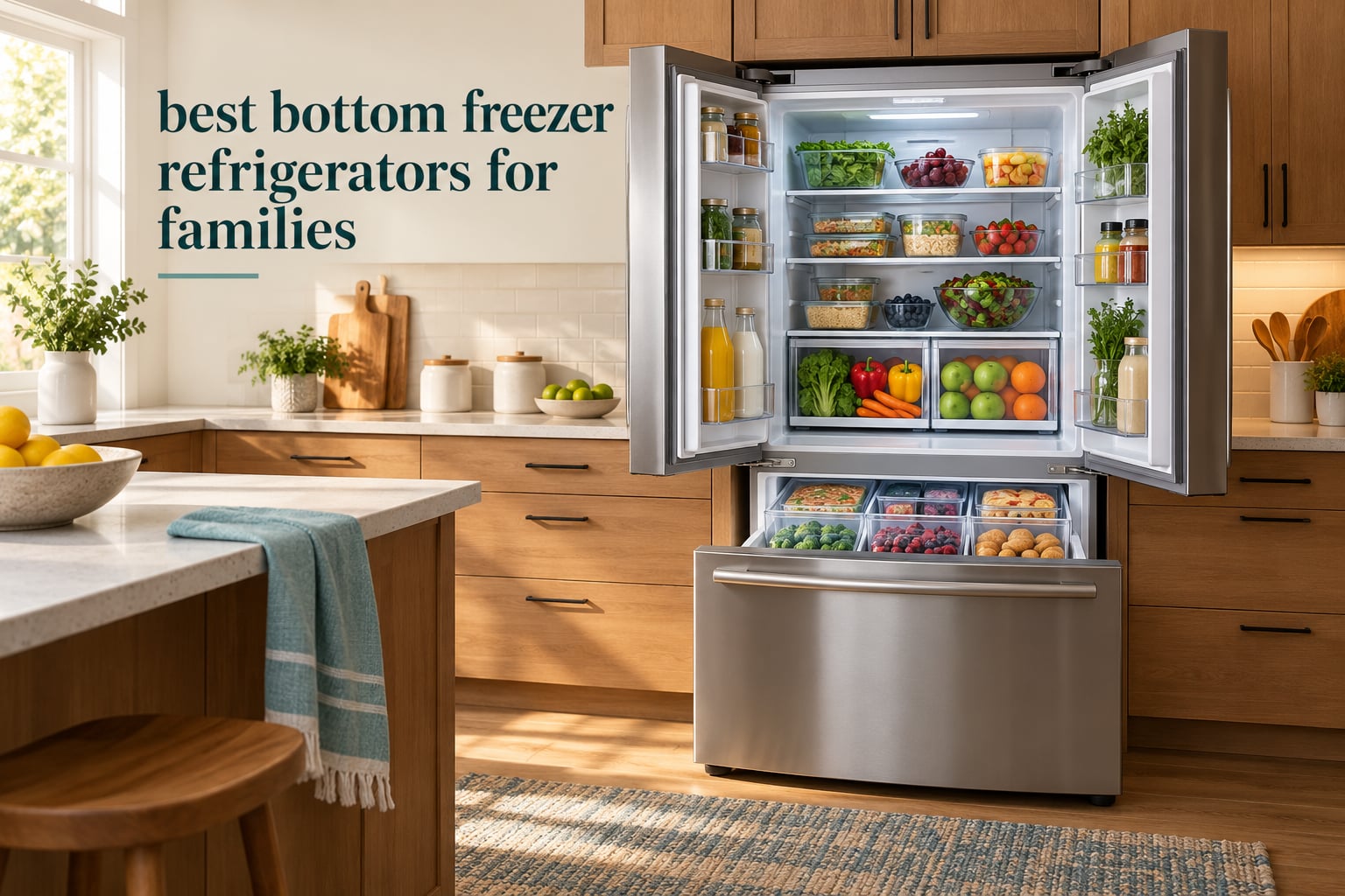 best bottom freezer refrigerators for families