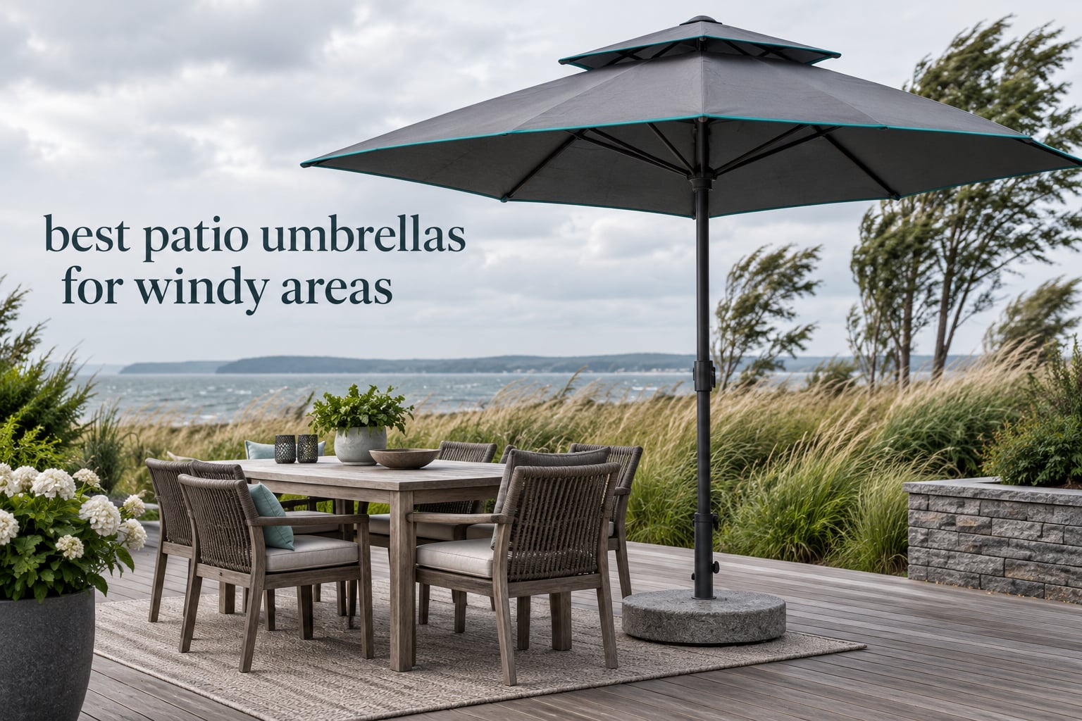 best patio umbrellas for windy areas